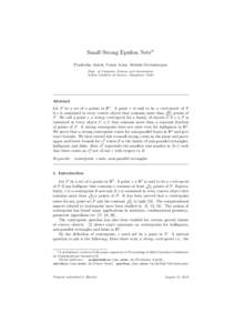 Small Strong Epsilon NetsI Pradeesha Ashok, Umair Azmi, Sathish Govindarajan Dept. of Computer Science and Automation, Indian Institute of Science, Bangalore, India  Abstract