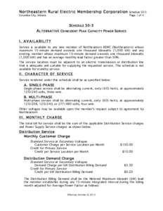 Northeastern Rural Electric Membership Corporation Columbia City, Indiana Schedule 50-3 Page 1 of 4