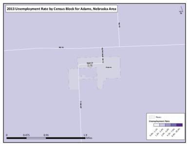 ´  2013 Unemployment Rate by Census Block for Adams, Nebraska Area NE-43