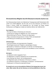 kfd-Diözesanverband Aachen e.V. KlosterplatzAachen Nina Rau Geschäftsführerin Tel.: 