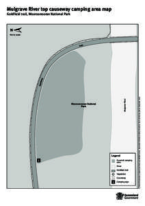 Mulgrave River top causeway camping area map, Goldfield trail, Wooroonooran National Park