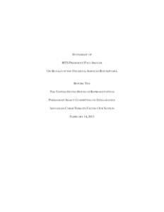 STATEMENT OF BITS PRESIDENT PAUL SMOCER ON BEHALF OF THE FINANCIAL SERVICES ROUNDTABLE BEFORE THE THE UNITED STATES HOUSE OF REPRESENTATIVES