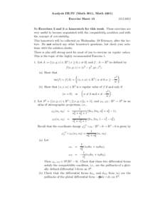 Analysis III/IV (Math 3011, MathExercise SheetDo Exercises 2 and 3 as homework for this week. These exercises are