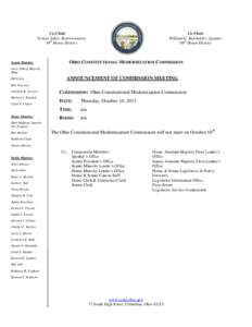 Ron Amstutz / Michael J. Skindell / Capri Cafaro / Clerk / State governments of the United States / Government / 129th Ohio General Assembly / Ohio General Assembly / Ohio / Clerk of the United States House of Representatives