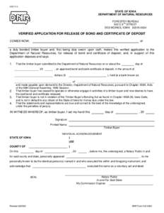 Print Form NRC72-5 STATE OF IOWA DEPARTMENT OF NATURAL RESOURCES FORESTRY BUREAU