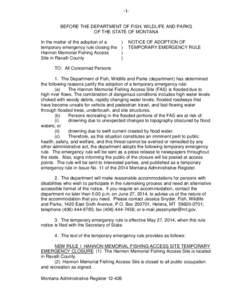 Rulemaking / Missoula /  Montana / Montana / Geography of the United States / United States / United States administrative law / Administrative law / Decision theory