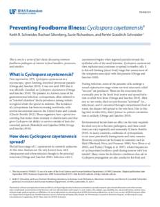 Microbiology / Health / Infectious diseases / Food safety / Cyclospora cayetanensis / Cyclosporiasis / Cyclospora / Waterborne diseases / Foodborne illness / Medicine / Apicomplexa / Biology