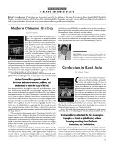 RESOURCES TEACHING RESOURCES ESSAYS Editor’s introduction: What follows are three short essays by the authors of the latest Key Issues in Asian Studies (KIAS) booklets. Readers who aren’t familiar with KIAS, an AAS s