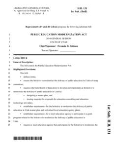 LEGISLATIVE GENERAL COUNSEL 6 Approved for Filing: T.J. Nuttall[removed]:20 PM 6 H.B. 131 1st Sub. (Buff)