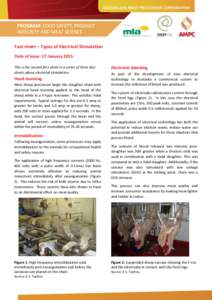 t  PROGRAM: FOOD SAFETY, PRODUCT INTEGRITY AND MEAT SCIENCE Fact sheet – Types of Electrical Stimulation Date of issue: 27 January 2015