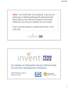 Microsoft PowerPoint - INVENT PENN STATE PENNTAP WEBINAR FINAL MERGED