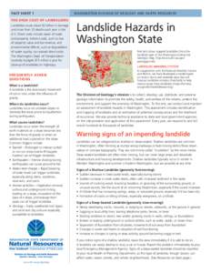 FAC T SHEET 1  THE HIGH COST OF LANDSLIDES Landslides cause about $2 billion in damage and more than 25 deaths each year in the U.S. Direct costs include repair of roads