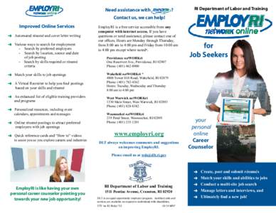 Need assistance with  ? RI Department of Labor and Training
