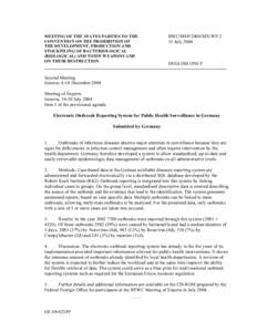 Centers for Disease Control and Prevention / Public health / Infectious diseases / Biological Weapons Convention / Biological warfare / National Outbreak Reporting System / Notifiable disease / Norovirus / Clinical surveillance / Health / Epidemiology / Medicine