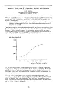 -  Abstract: Insurance & reinsurance against earthquakes N. E.Griffiths Munich Reinsurance Company of Australia