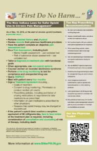 “First Do No Harm…” The New Indiana Laws for Safer Opioid Use in Chronic Pain Management* Ten Key Prescribing Recommendations