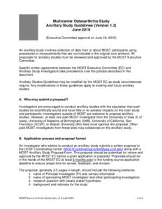 MOST Ancillary Study Guidelines v1.2 June2010