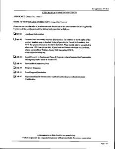 SC Application - FY 2012 CHECKLIST & TABLE OF CONTENTS APPLICANT: Ocean City, Town of  NAME OF SUSTAINABLE COMMUNITY: Ocean City, Town of