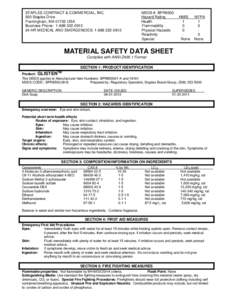 Safety / Environmental law / Workplace Hazardous Materials Information System / Sodium laureth sulfate / Material safety data sheet / Ethanol / Sodium hydroxide / Ethoxylation / Dangerous goods / Chemistry / Household chemicals / Sodium compounds