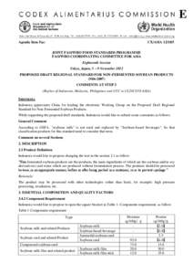 E Agenda Item 5(a) CX/ASIA[removed]JOINT FAO/WHO FOOD STANDARDS PROGRAMME FAO/WHO COORDINATING COMMITTEE FOR ASIA