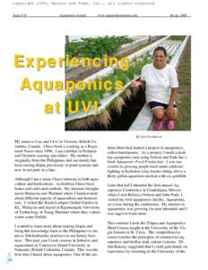 Aquaculture / Aquaponics / Hydroculture / Hydroponics / Tilapia / University of the Virgin Islands / Agricultural experiment station / Sustainable Technology Optimization Research Center