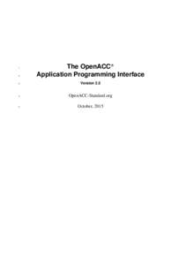 The OpenACC
 Application Programming Interface R 1