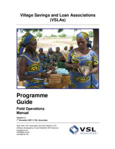 Village Savings and Loan Associations (VSLAs) Programme Guide Field Operations