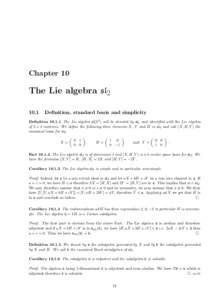 Chapter 10  The Lie algebra sl2
