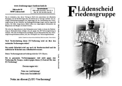 www.friedensgruppe-luedenscheid.de Südstraße[removed]Lüdenscheid Spendenkonto: