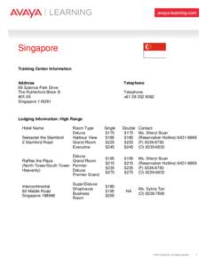 Singapore Training Center Information Address 89 Science Park Drive The Rutherford Block B