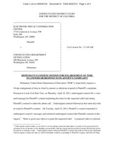 Case 1:13-cvGK Document 6 FiledPage 1 of 4  UNITED STATES DISTRICT COURT FOR THE DISTRICT OF COLUMBIA  ELECTRONIC PRIVACY INFORMATION