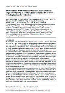 Mammal Rev. 2009, Volume 39, No. 1, 33–52. Printed in Singapore.  Do introduced North American beavers Castor canadensis