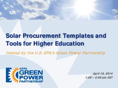 Solar Procurement Templates and Tools for Higher Education