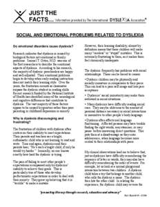 Microsoft Word - Social and Emotion Problems Related to Dyslexia.doc