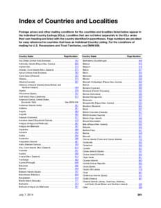 IMM - Index of Countries and Localities