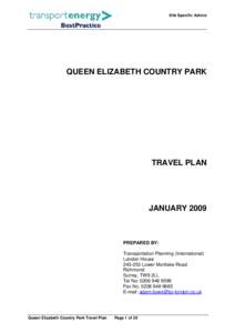 Site Specific Advice  QUEEN ELIZABETH COUNTRY PARK TRAVEL PLAN