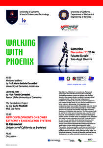 University of Camerino School of Science and Technology WALKING WITH PHOENIX