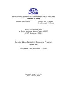 I need you to write a section on the canvass for participants in the screening project as well as the wipe sampling process