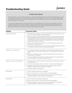 Troubleshooting Guide Symptom Solution Checklist Hot Water System Diagnosis