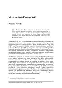 02 Roberts Victorian State Election 2002