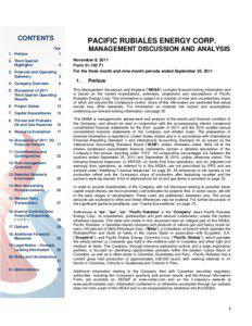 Pacific Rubiales Energy / Matter / Petroleum / Hydrocarbon exploration / Barrel / Canadian petroleum companies / S&P/TSX Composite Index / Economy of Canada / Soft matter