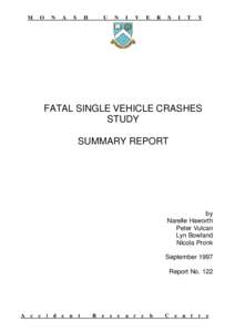 Fatal Single Vehicle Crashes Study - Summary Report