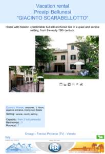 ,  Vacation rental Prealpi Bellunesi 