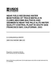 Sediments / Water / Sedimentology / Macoma / Palo Alto /  California / Water pollution / Estuary / Till / Zinc / Chemistry / Geology / Tellinidae