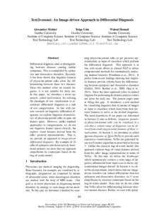 Text2voronoi: An Image-driven Approach to Differential Diagnosis Wahed Hemati Alexander Mehler Tolga Uslu Goethe University Goethe University