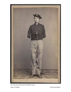 Private William Sargent of Co. E, 53rd Pennsylvania Infantry Regiment, in uniform, after the amputation of both arms