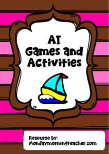 AI Games and Activities Resource by: Mondaymorningteacher.com