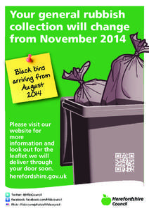 Your general rubbish collection will change from November 2014 s n i