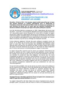 COMMUNIQUE DE PRESSE POUR DIFFUSION IMMEDIATE : 19 février 2014 CONTACTS PRESSE : Sarah Farndale, e-mail : [removed] / [removed] tel: +[removed]