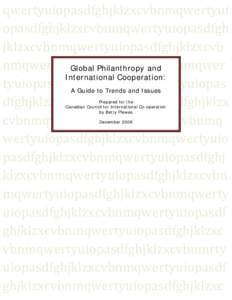 Global Philanthropy and International Cooperation